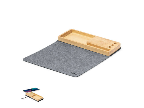 Stylish and functional folding mat made of a combination of soft RPET polyester and bamboo - Hossian Personalised