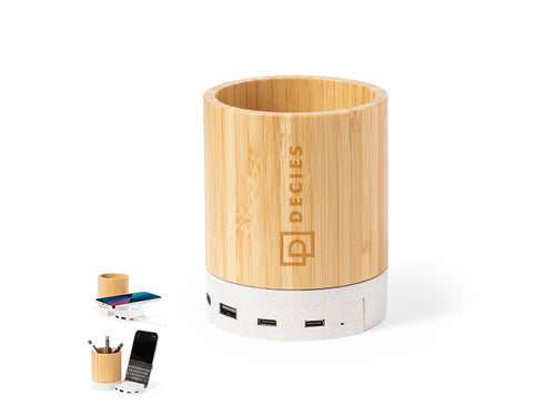4-in-1 multifunctional pen holder made of bamboo and wheat straw - Birwen Personalised
