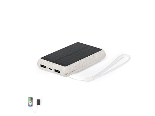 External auxiliary battery, solar rechargeable, made of wheat straw - Dawson Personalised