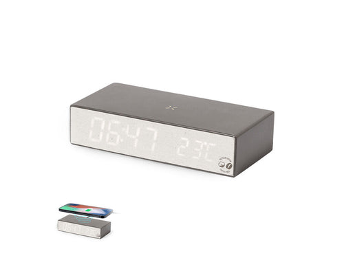 Multifunction clock with integrated 10W wireless charger - Barret Personalised