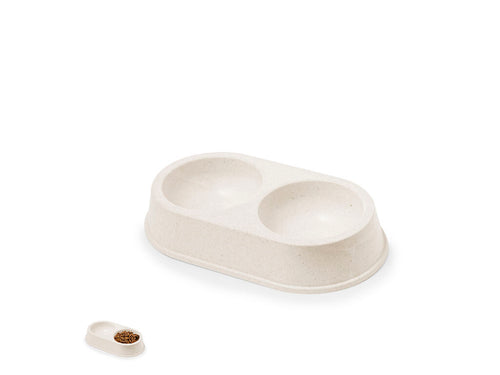 Double compartment pet bowl made of bamboo fibre - Tremony Personalised