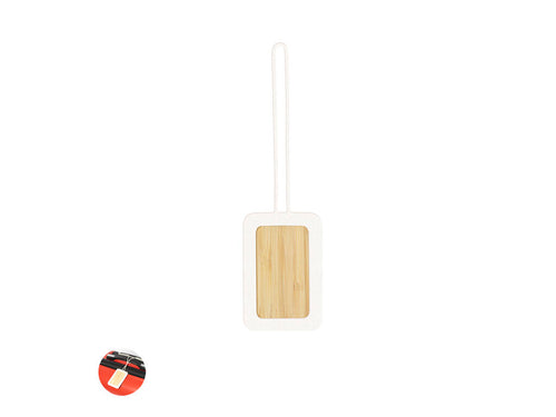 Luggage tag made of bamboo and veined silicone - Holda Personalised