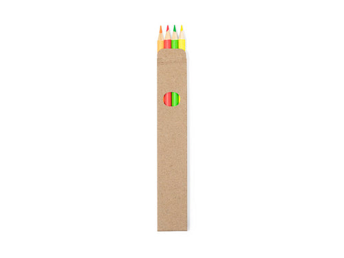 Set of 4 pencils in Recycled cardboard box with window - Tucker Personalised