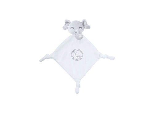Tender doudou with cute white elephant design - Marlin Personalised