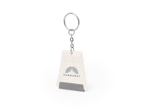 Practical keyring with ice scraper, made of wheat straw - Ucko Personalised