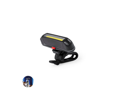 Bicycle safety light with five light positions: fixed white or red; flashing red (fast or slow); combined with white and red light - Havu Personalised