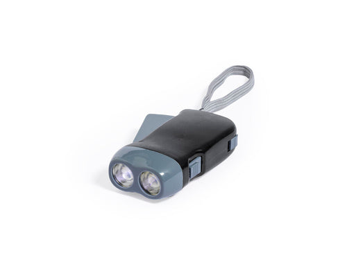 Eco-friendly torch with 2 LEDs, manually charged via the built-in dynamo - Sena Personalised