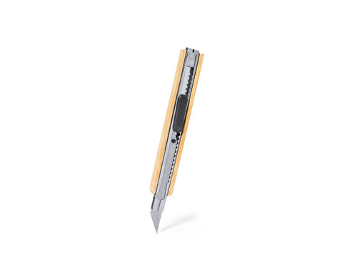 Metal cutter with bamboo housing - Lirson Personalised