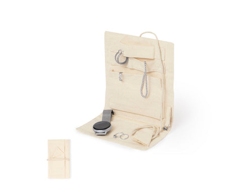Foldable jewellery box made of cotton, for storing precious personal items - Azix Personalised