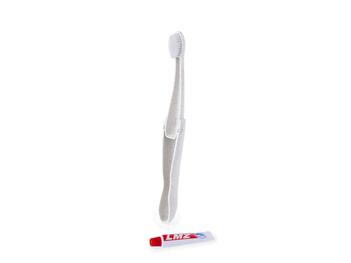 Handy folding toothbrush made of resistant wheat straw - Amondo Personalised