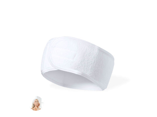 Adjustable headband made of soft polyester, with velcro to keep hair out of the way while applying the beauty treatments - Madax Personalised