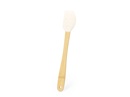 Kitchen spatula with silicone end, in attractive natural colour - Aloria Personalised
