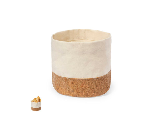 Bread basket made of soft cotton and cork at the base, with a round design - Zolar Personalised