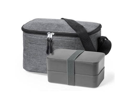 Cooler made of durable 600D RPET polyester with an attractive melange effect - Glaxia Personalised