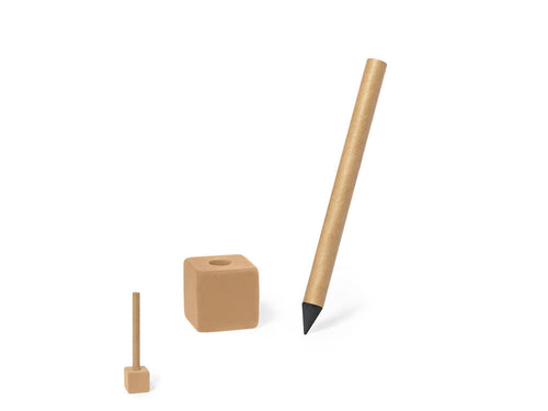 Eternal pencil made of recycled cardboard, with holder included - Soiny Personalised