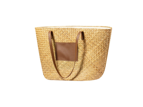 Straw bag in rectangular shape and casual design - Moxia Personalised