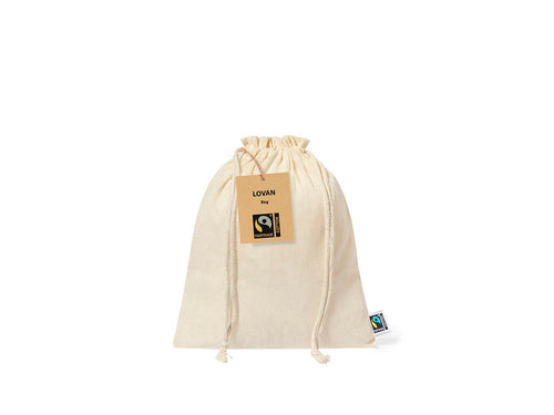 Fairtrade line bag, made in cotton of 105g/m2 and in natural colour - Lovan Fairtrade Personalised