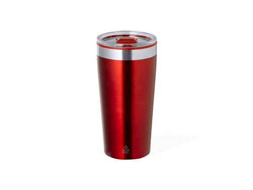 Insulated cup made of recycled stainless steel, with double wall and 600 ml capacity - Dione Personalised