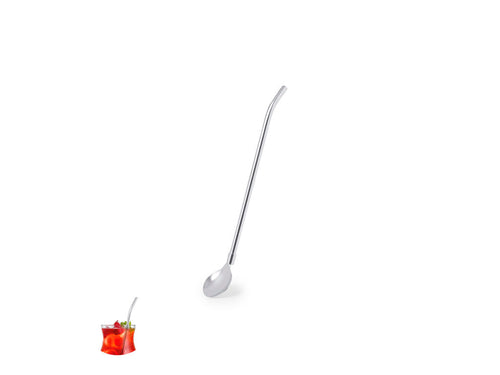 Handy stainless steel stirrer with straw - Noro Personalised