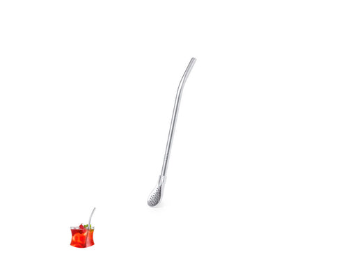 Useful stainless steel stirrer with straw - Evin Personalised