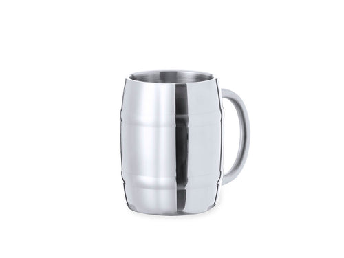 Stainless steel mug in an elegant metallic finish for the most demanding beer drinkers - Solara Personalised
