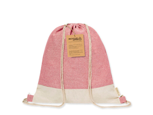 Drawstring backpack made of recycled cotton material 120 g/m2 - Vexira Personalised