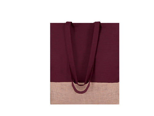 Borse Di Cotone Suelva Personalizzato - Borsa in materiale cotone 120 g/m2 in combinazione con la juta