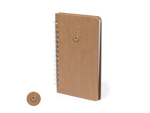 Quaderni Astrida Personalizzato - Taccuino con semi, ad anelli e con copertina rigida, realizzato in robusto cartone riciclato