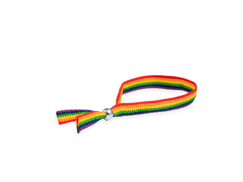 Multicoloured Rainbow wristband, made of soft polyester - Jabisk Personalised