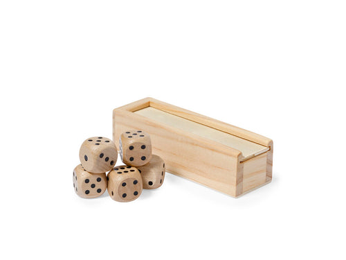Dice set crafted in natural wood - Atanin Personalised