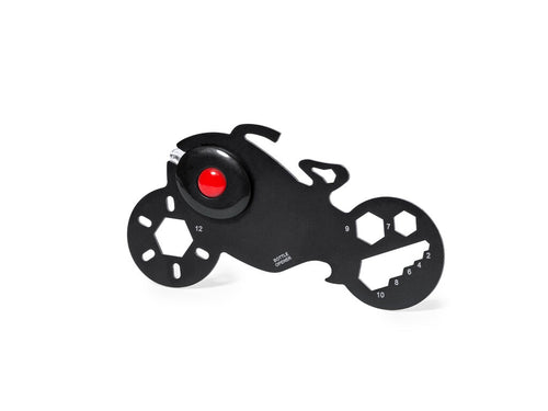 Cool and convenient stainless steel multi-tool in the shape of a motorbike - Flanery Personalised