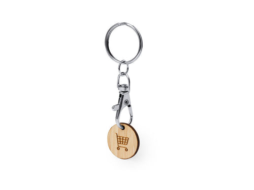 Coin keyring made of bamboo - Inoki Personalised