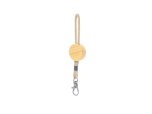 Eco keychain made in bamboo, with cotton string - Pradim Personalised