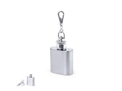 Handy flask keychain made in stainless steel, with 30 ml capacity - Deneb Personalised