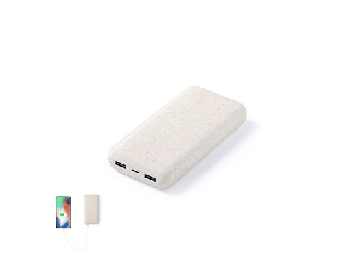 External auxiliary battery of 20,000 mAh made of wheat straw - Golblum Personalised