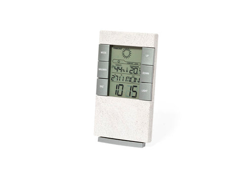 Weather station made of wheat straw, with thermometer and hygrometer - Maginly Personalised
