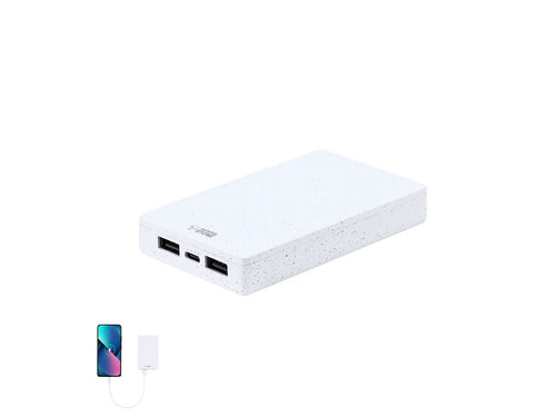 External auxiliary battery with 5,000 mAh, made of natural stone extracts in combination with resistant ABS - Noiman Personalised