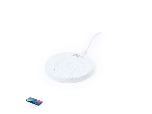 Wireless circular charger 15W, made from natural stone extracts in combination with resistant ABS - Lukater Personalised