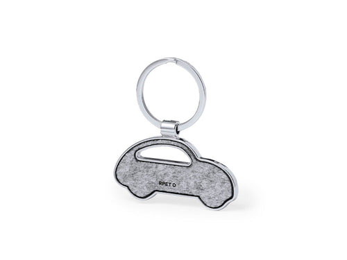 Keyring made in a combination of metal base and RPET felt sides - Hailton Personalised