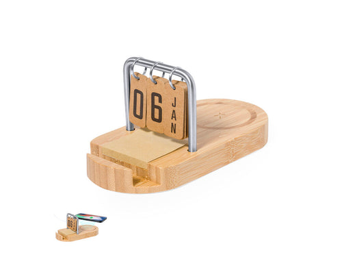 Multi-function wireless charger 15W made of bamboo - Sainford Personalised