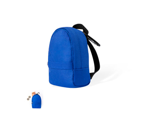 Cute coin purse in the shape of a backpack, with zippered pocket, straps and practical carabiner for easy attachment - Meyvin Personalised