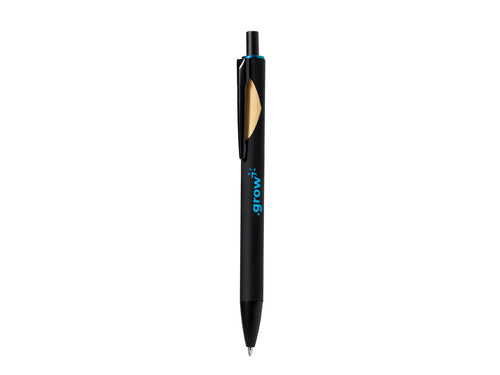 Push‑button ballpoint pen with a solid black‑finish body - Piklam Personalised