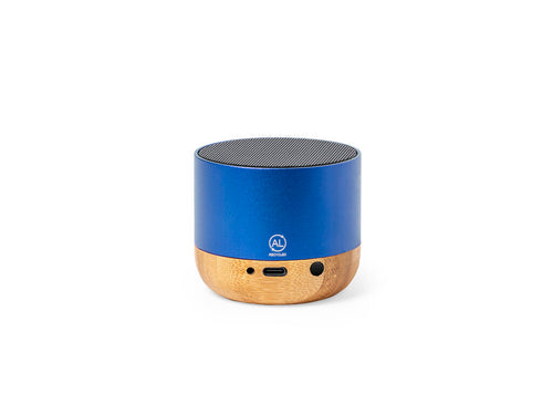 Eco speaker made in a combination of recycled aluminium housing and bamboo base - Lops Personalised