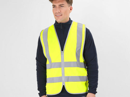 Più Tessile Jestol Personalizzato - Gilet rifrangente ad alta visibilità, approvato secondo le norme di sicurezza CE: ISO 20471