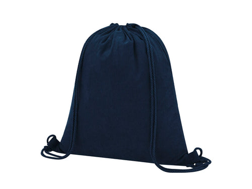 Drawstring backpack made of durable polyester corduroy - Azurax Personalised