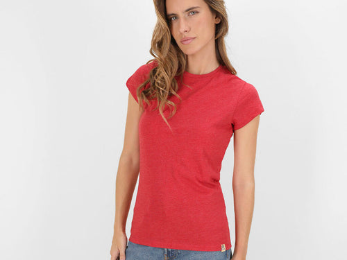 Woman T-shirt made of 60% recycled cotton in combination with RPET, single jersey fabric, 150g/m2 - Bandul Personalised