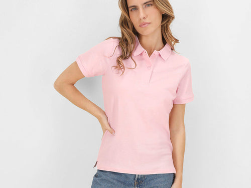 Short‑sleeved women's polo shirt made from 100% ring‑spun cotton piqué, 220 g/m² - Koupan Personalised