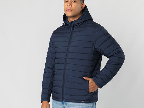 Unisex jacket in warm and soft 100% RPET material, with adjustable hood with elastic straps - Likpan Personalised