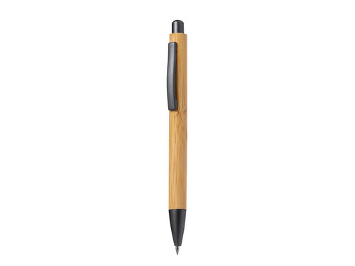 Bamboo mechanical pencil with clip and matt galvanised metal fittings - Sofin Personalised