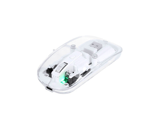 Wireless optical mouse in an original design, with a transparent showing the internal components of the device - Mirabek Personalised